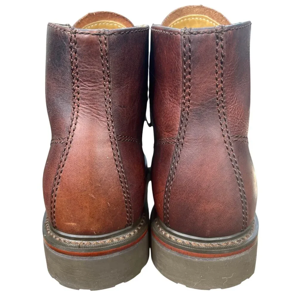 Vintage LL Bean Mens Brown Leather Lug Sole Chukka Boots Size 11.5